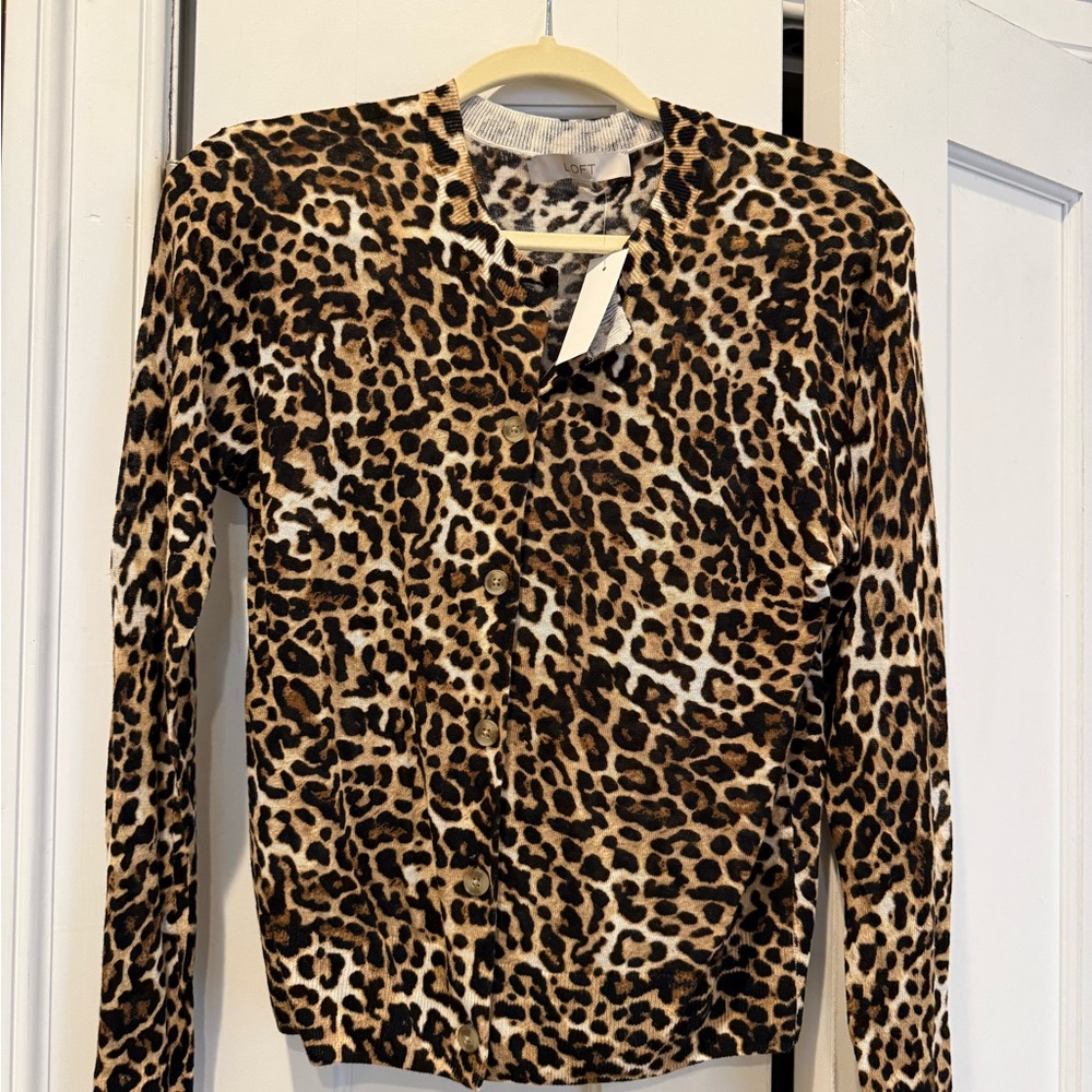 LOFT Leopard Print Button Down Shirt